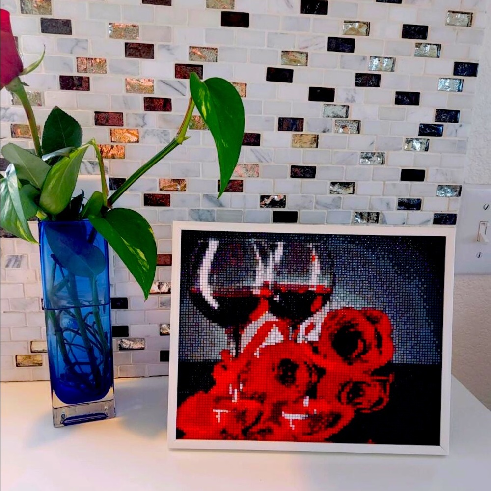 Framed handmade Diamond Mosaic home decor.